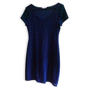 Isaac Mizrahi Chic Navy Eyelet Sheath Dress